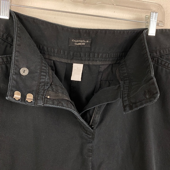 Charter Club Black Capri Jeans Classic Fit Cotton Wide Leg Pockets Size Plus 16 - Picture 9 of 9
